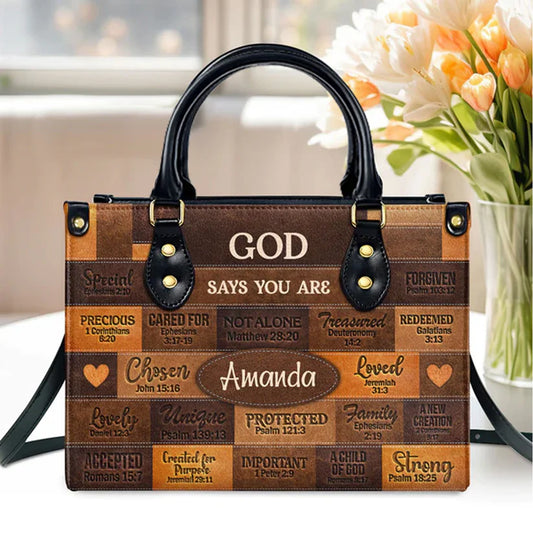 God Says You Are Leather Bag